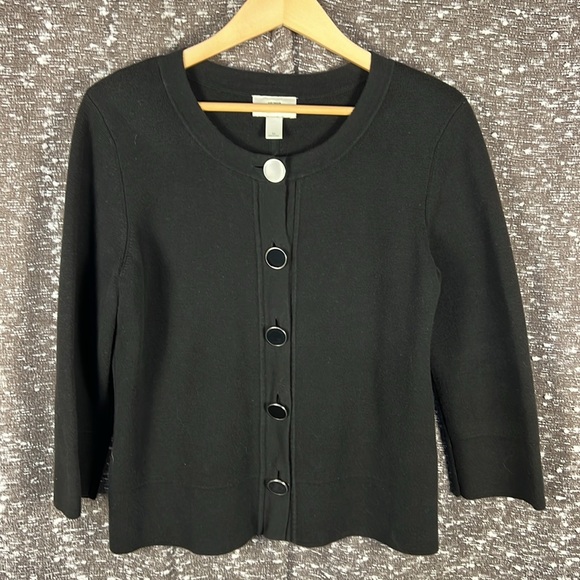 Loft Thick Black Button Up Cardigan‎ Sweater - Picture 1 of 8